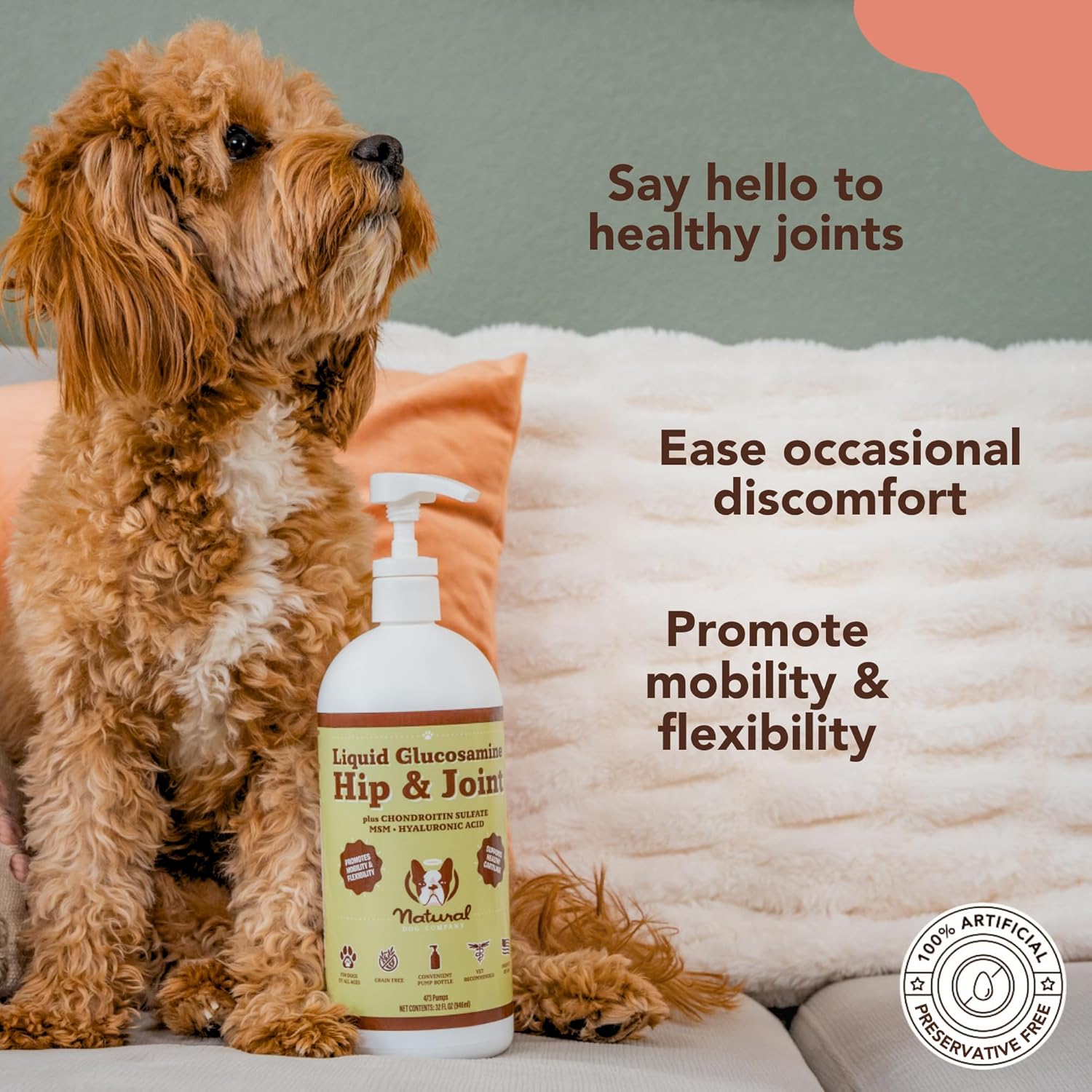 Bundle of Natural Dog Company Wellness Products: Food Toppers, Liquid Supplements, Skin & Coat Oil, Liquid Glucosamine, Calming Oil