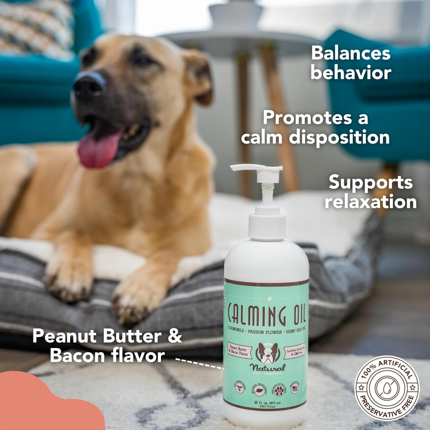 Bundle of Natural Dog Company Wellness Products: Food Toppers, Liquid Supplements, Skin & Coat Oil, Liquid Glucosamine, Calming Oil