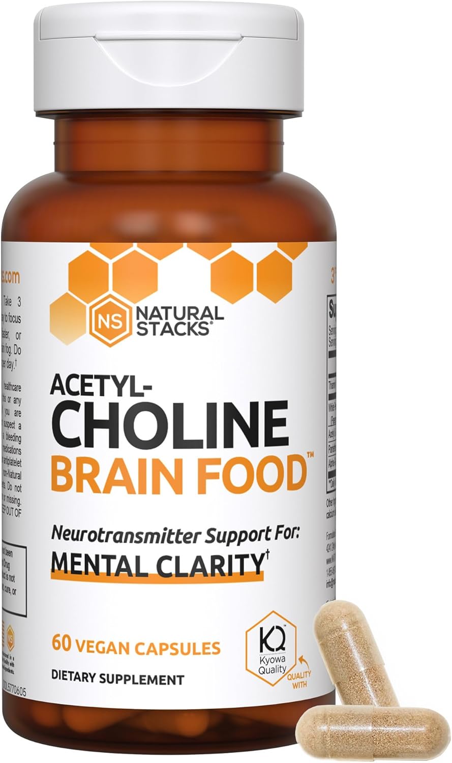 Bundle of Natural Stacks Acetylcholine and Serotonin Brain Food Capsules for Positivity and Clarity - 120 Capsules