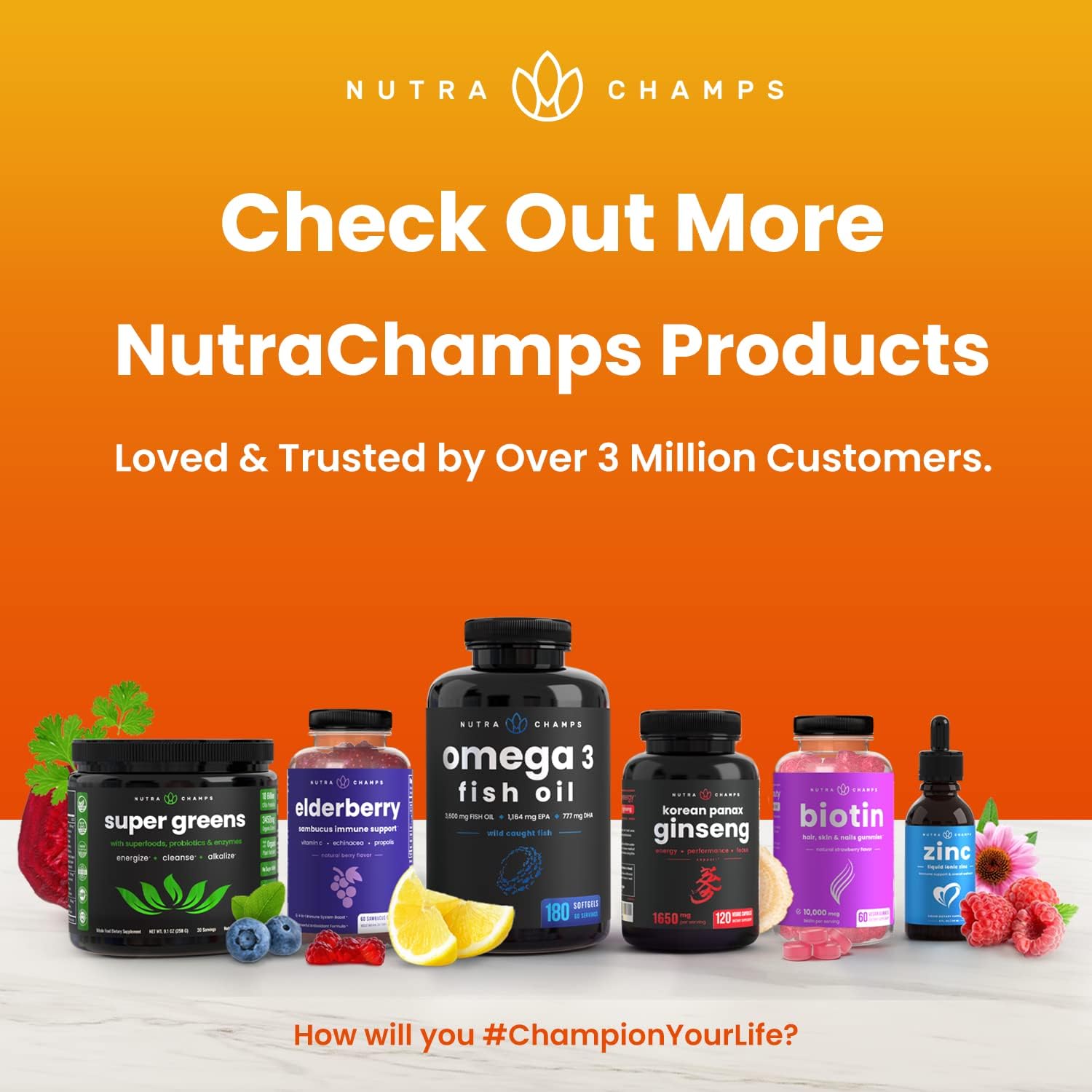 Bundle of NutraChamps Biotin Gummies and Vitamin C Capsules (4 Pack)