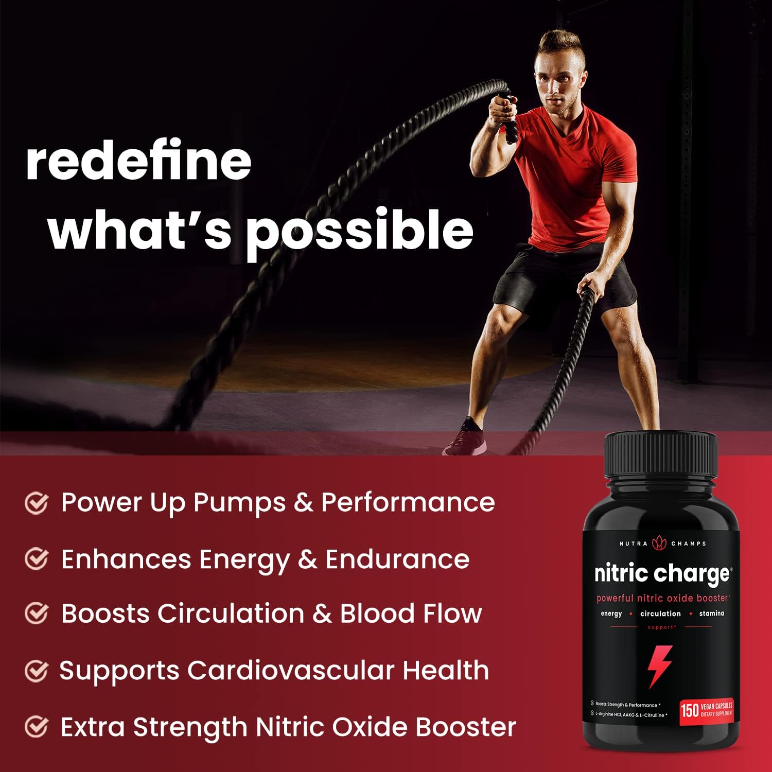 Bundle of NutraChamps Nitric Charge and VitaBeets - Boost Energy and Performance with Nitric Oxide and Beetroot Extracts