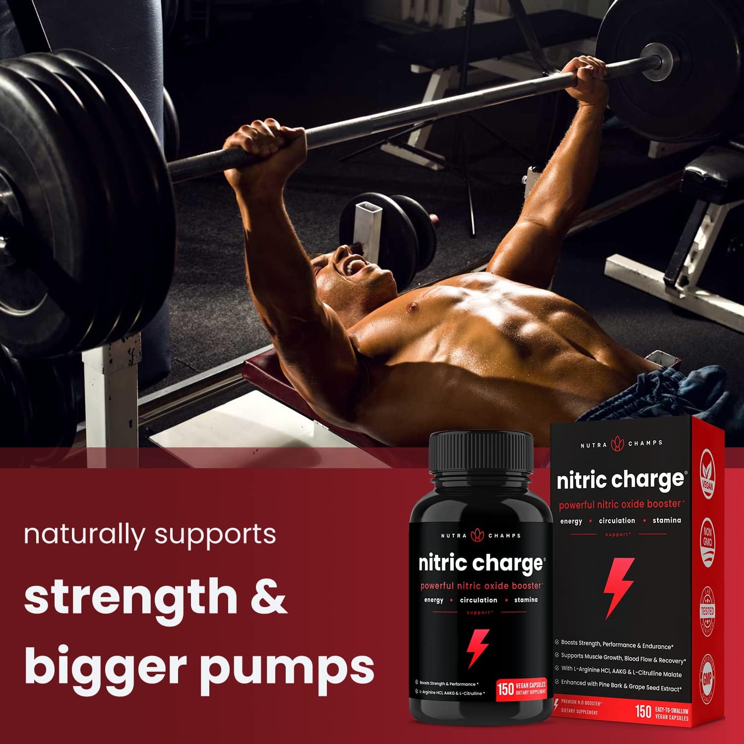 Bundle of NutraChamps Nitric Charge and VitaBeets - Boost Energy and Performance with Nitric Oxide and Beetroot Extracts