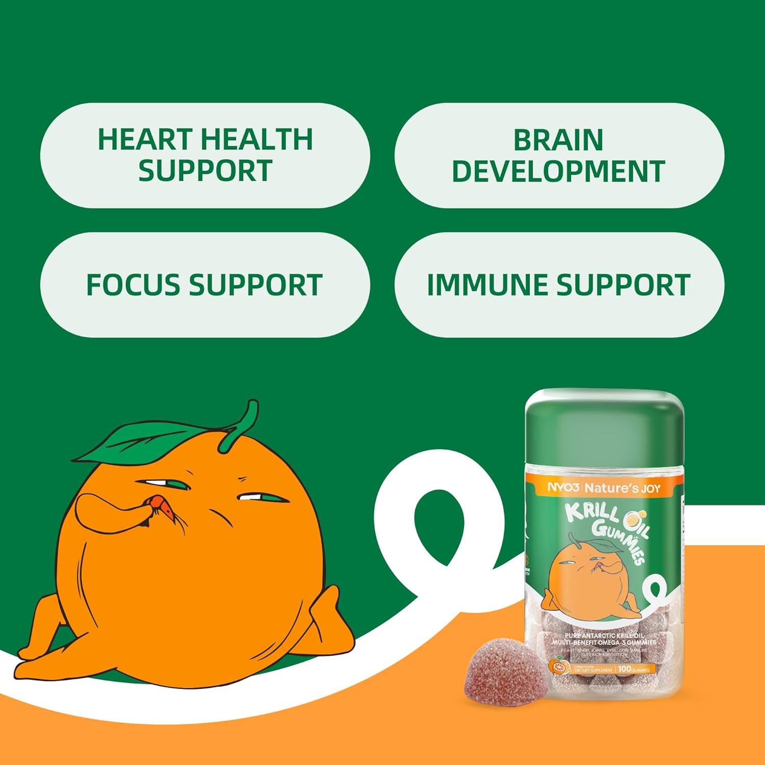 Bundle of NYO3 Krill Oil Softgels and Omega-3 Gummies for DHA and EPA Omega-3 Fatty Acids