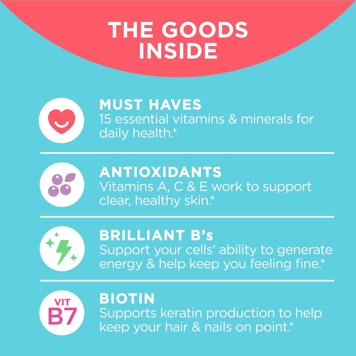 Bundle of OLLY Teen Girl Multi Gummy and Glowing Skin Gummies, 70 Count and 50 Count