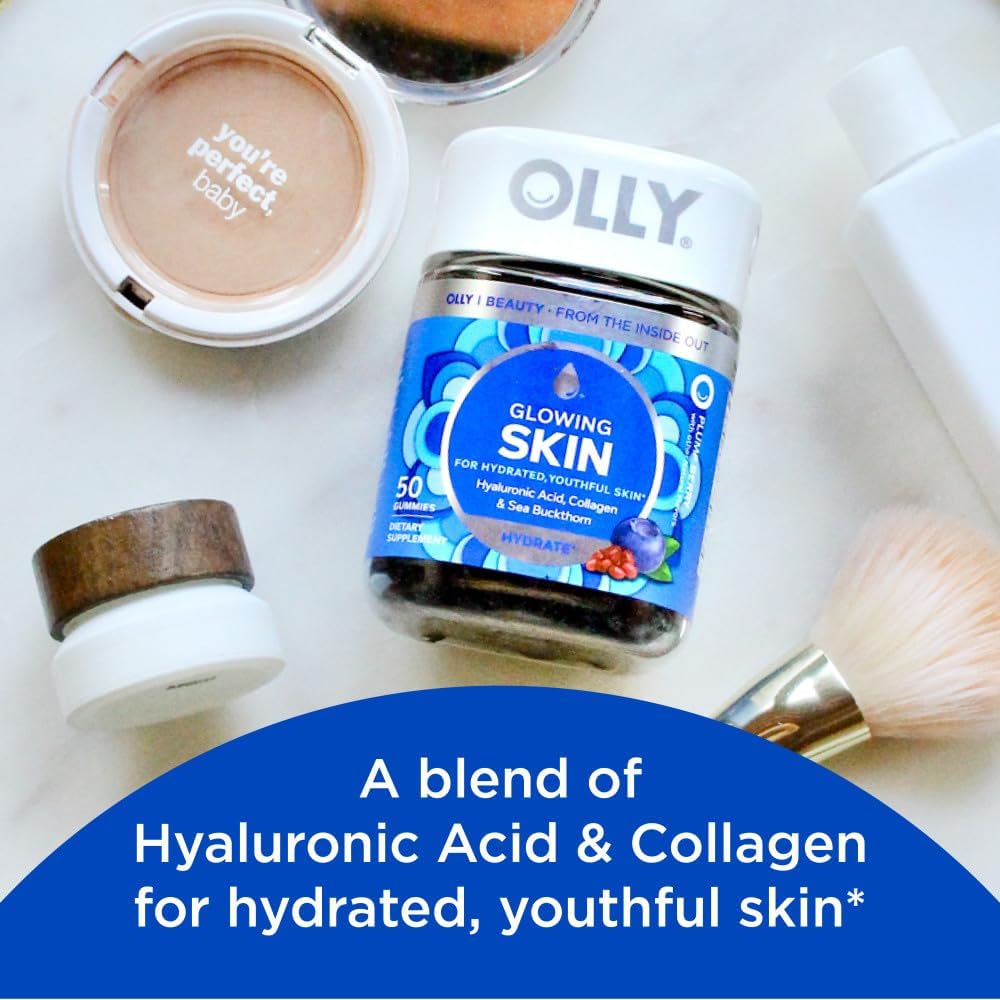 Bundle of OLLY Teen Girl Multi Gummy and Glowing Skin Gummies, 70 Count and 50 Count