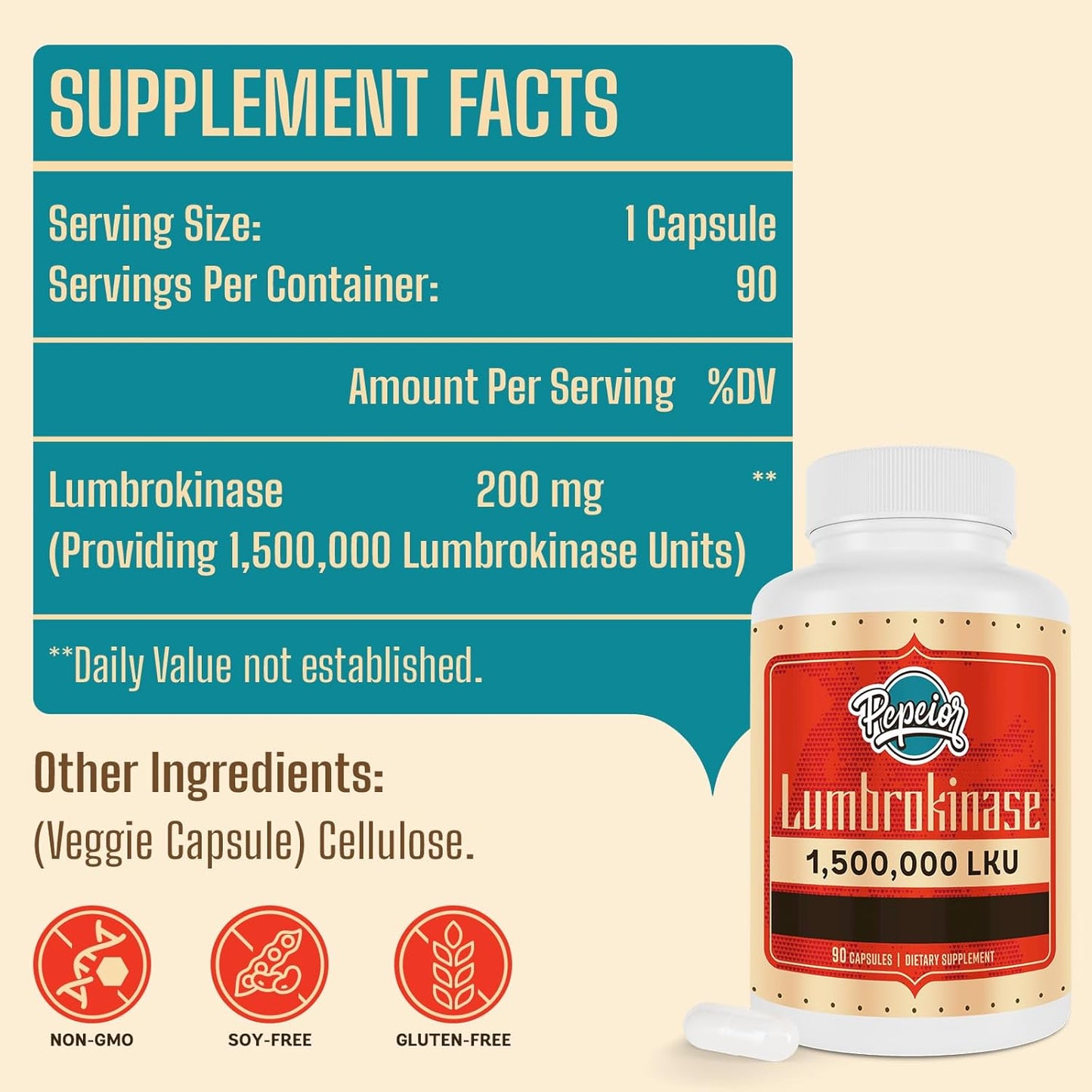 Bundle of Pepeior Liposomal Bovine Lactoferrin 1000mg and Lumbrokinase 200mg for Enhanced Health Benefits