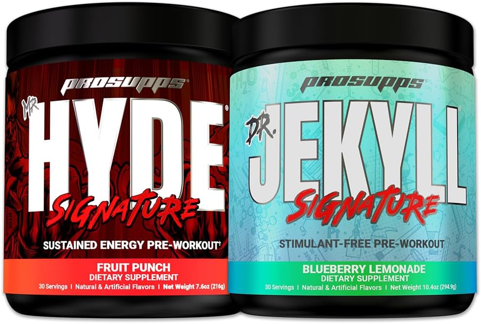 Bundle of PROSUPPS Mr. Hyde Signature Fruit Punch and Dr. Jekyll Signature Blueberry Lemonade