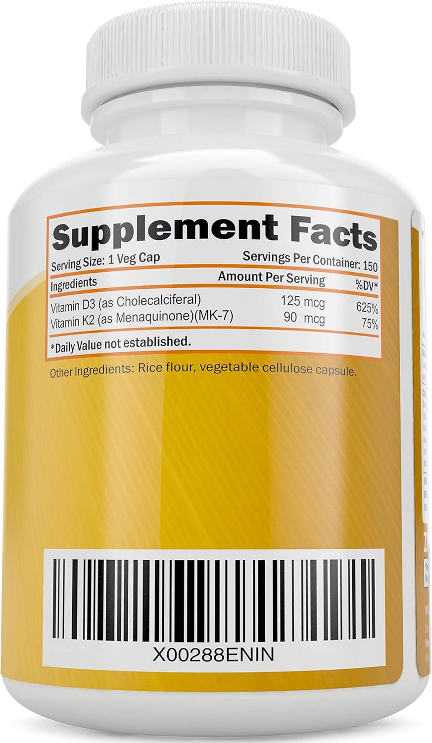 Bundle of Red Yeast Rice 1200mg with CoQ10, Niacin, Vitamin D3 & K2 MK7 - 270 Vegetarian Capsules - USA Made