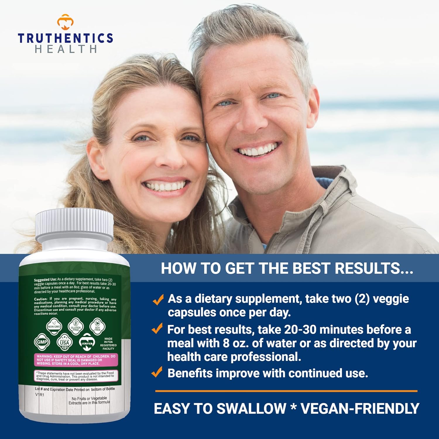 Bundle of Truthentics Quercetin, Bromelain, Zinc, and Advanced Probiotic with Prebiotics for Immune, Respiratory, and Digestive Support - Gluten Free, Non-GMO