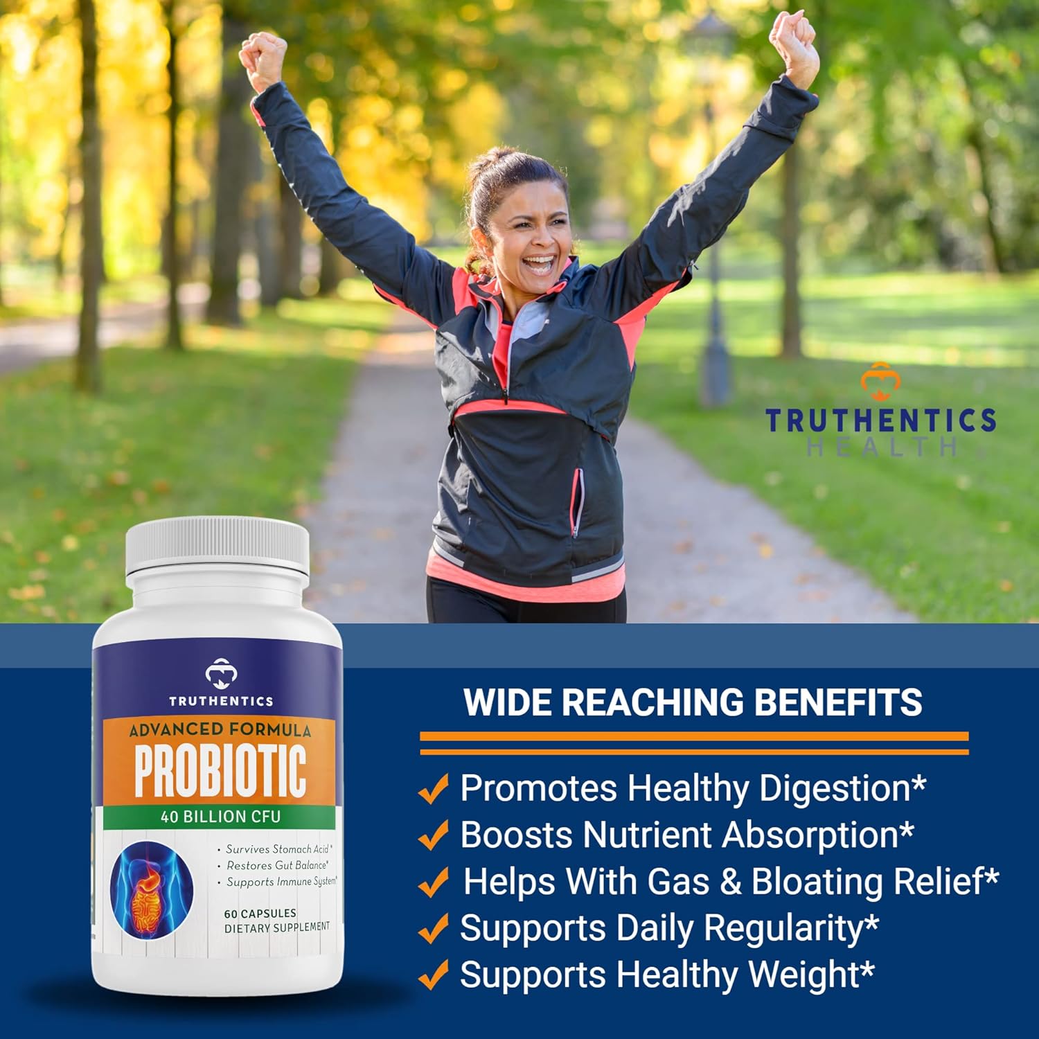 Bundle of Truthentics Quercetin, Bromelain, Zinc, and Advanced Probiotic with Prebiotics for Immune, Respiratory, and Digestive Support - Gluten Free, Non-GMO