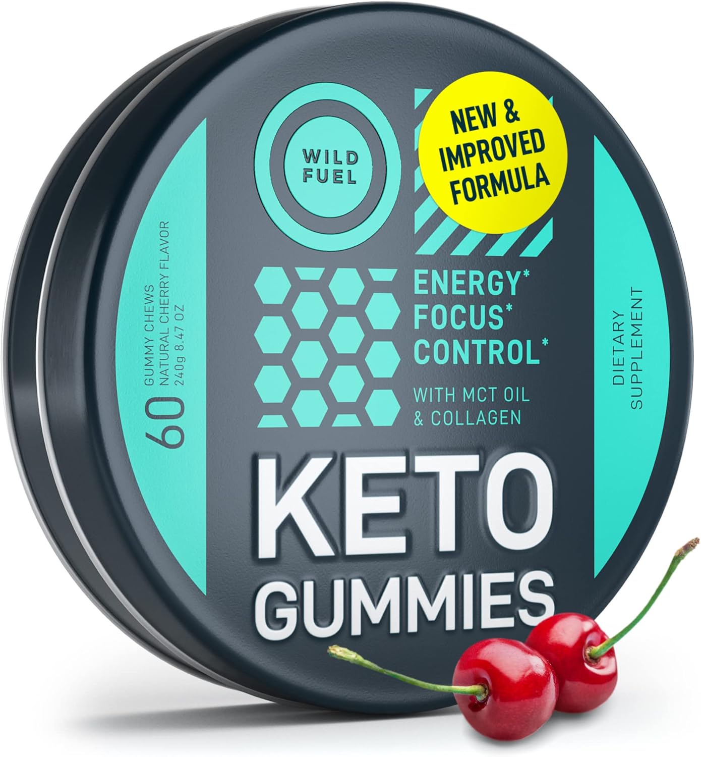 Bundle of WILD FUEL Keto Candy with MCT Oil, Collagen, Digestive Enzymes, Probiotic, and Prebiotic