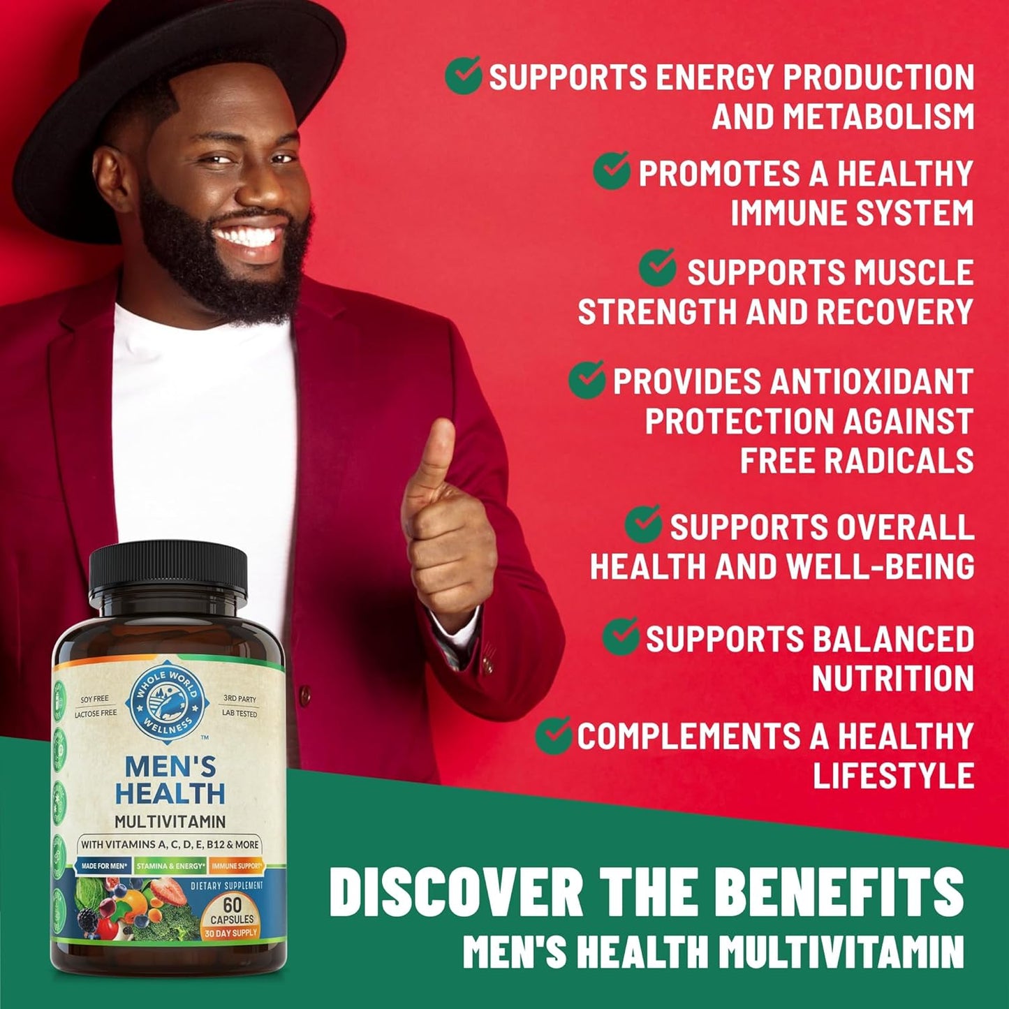 Bundle of Women's and Men's Daily Multivitamins for Holistic Wellness - Energy & Focus Support - Multivitamin & Multimineral Blend - USA-Made