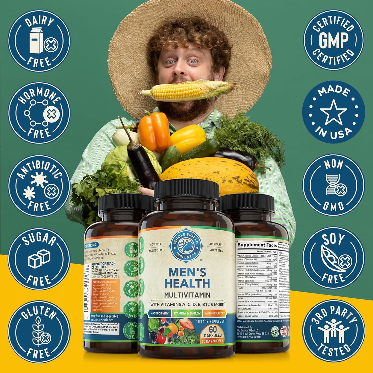 Bundle of Women's and Men's Daily Multivitamins for Holistic Wellness - Energy & Focus Support - Multivitamin & Multimineral Blend - USA-Made