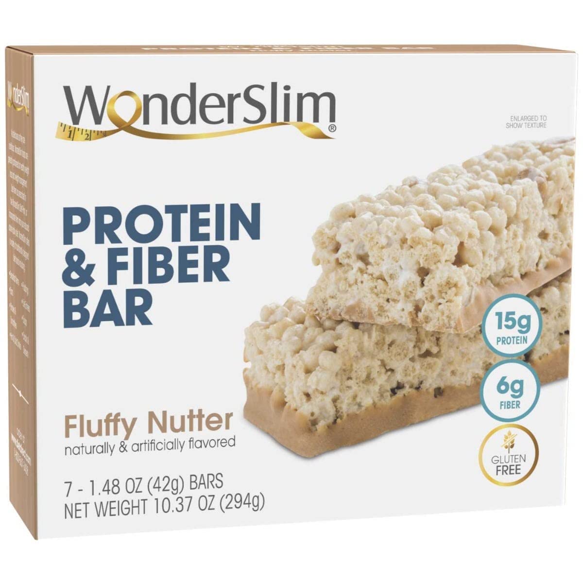 Bundle of WonderSlim Protein and Fiber Bars: Fluffy Salted Toffee Pretzel & Fluffy Nutter - Delicious and Nutritious Snack Bars for Slimming Formula