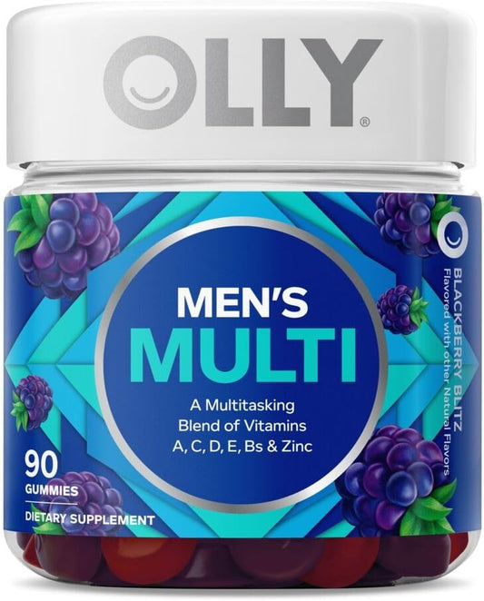 Bundle: OLLY Laser Focus & Men's Multivitamin Gummy - Ginseng, Alpha GPC, B Vitamins, Zinc - 36ct & 90ct