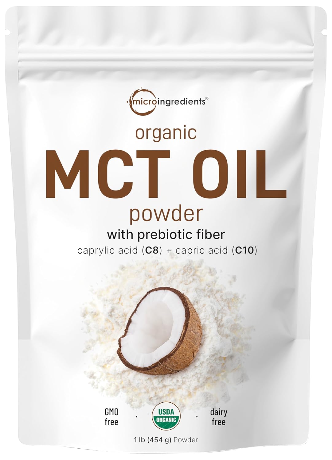 Bundle: Organic MCT Oil Powder 1lb & Organic Coconut Milk Powder 2lbs - Plant Based Creamer with C8 MCT Oil - 2 Pack