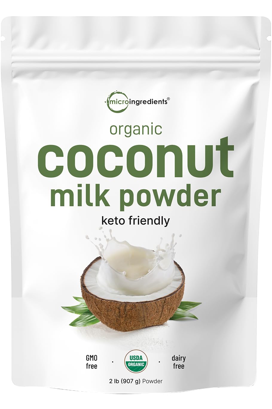 Bundle: Organic MCT Oil Powder 1lb & Organic Coconut Milk Powder 2lbs - Plant Based Creamer with C8 MCT Oil - 2 Pack