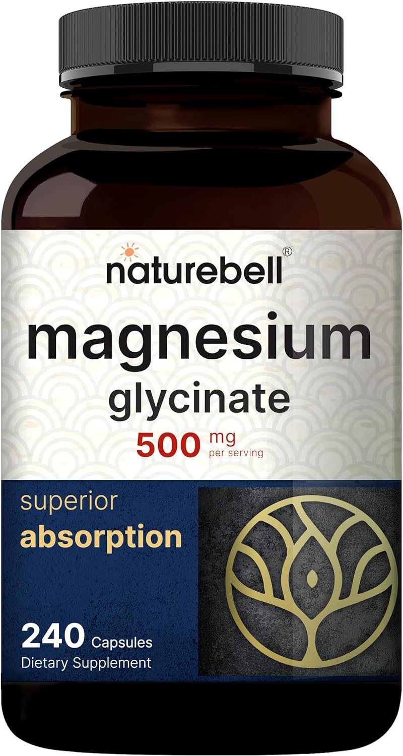 Bundle Pack: NatureBell 500mg Magnesium Glycinate Capsules with Advanced Electrolyte Hydration Pills - Chelated Mineral for Fast Keto Electrolytes
