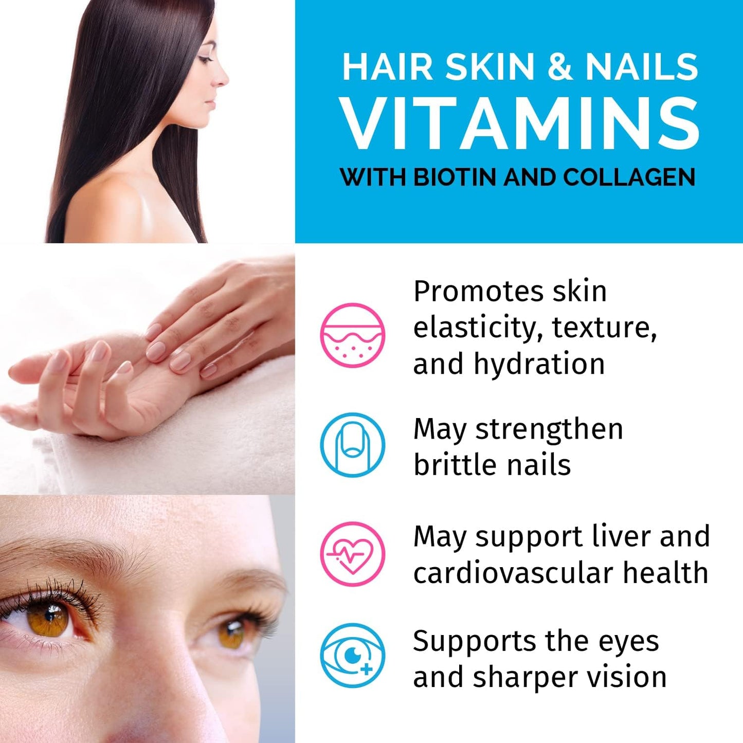 Bundle: PrimeMD Liquid Biotin Collagen Keratin Saw Palmetto Drops + Ceylon Cinnamon Turmeric Ginseng Capsules for Hair, Skin, Nails & Immune Support