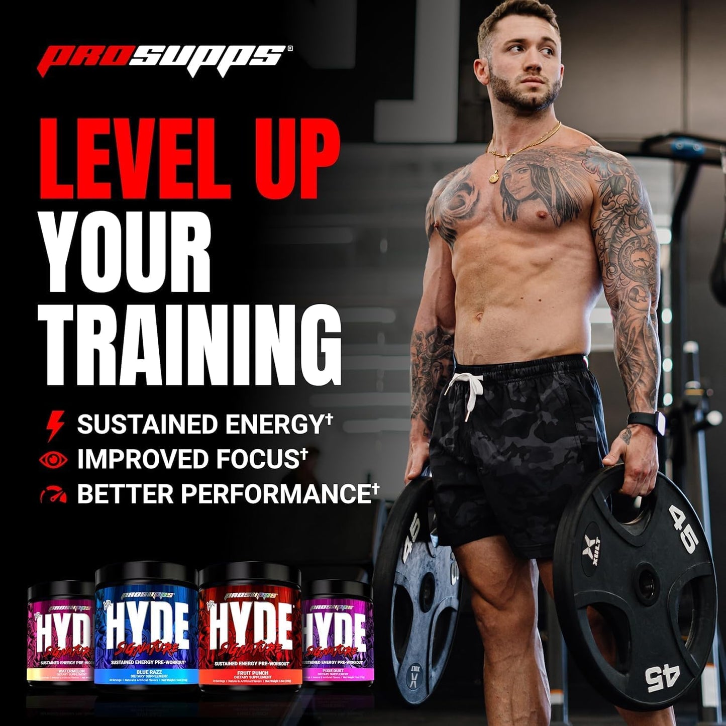 Bundle: PROSUPPS L-Carnitine 3000 Berry Liquid Shots + Mr. Hyde Signature Series Watermelon Pre-Workout Powder - 61 Servings