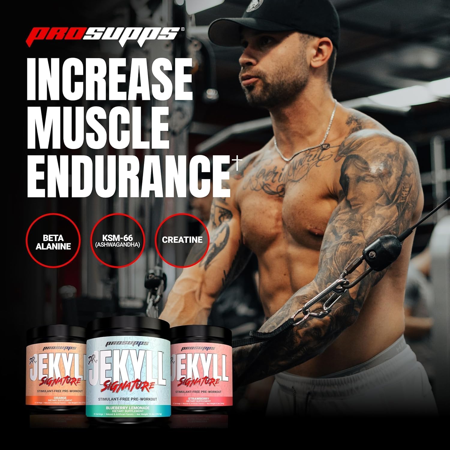 Bundle: PROSUPPS L-Carnitine 3000 Liquid Shots (Berry) & Dr. Jekyll Pre-Workout Powder (Strawberry) for Energy & Focus