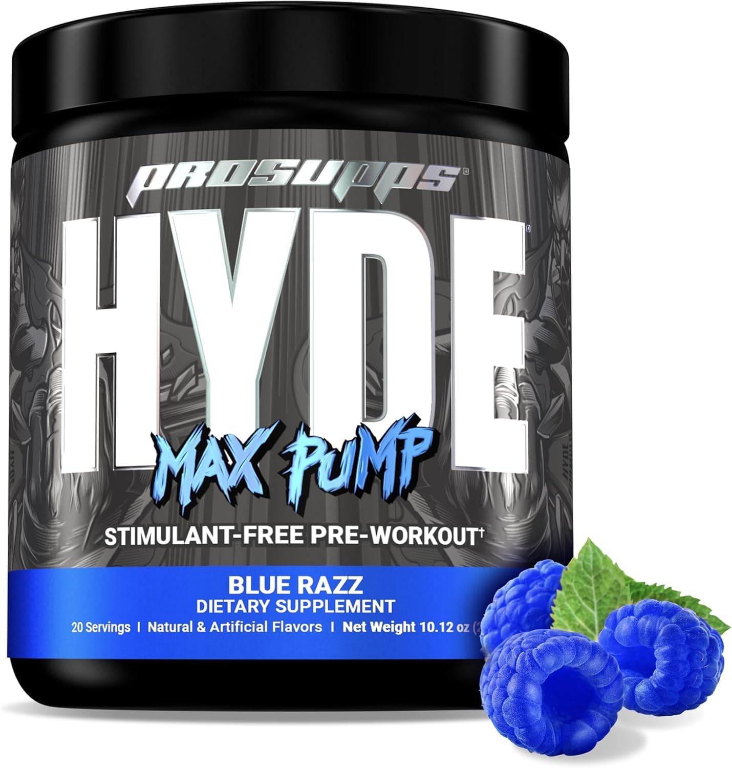 Bundle: PROSUPPS L-Carnitine 3000 Liquid Shots (Dragon Fruit) + Hyde Max Pump Pre Workout (Blue Razz) for Men and Women