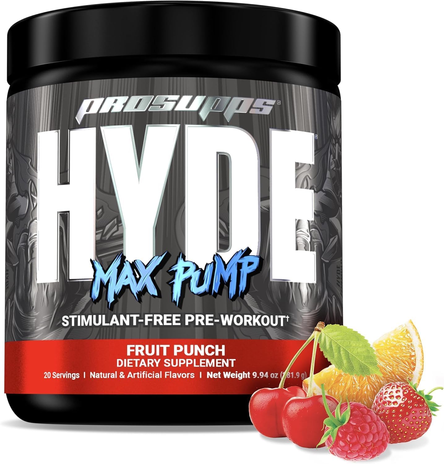 Bundle: PROSUPPS L-Carnitine 3000 Liquid Shots Dragon Fruit + Hyde Max Pump Pre Workout Fruit Punch