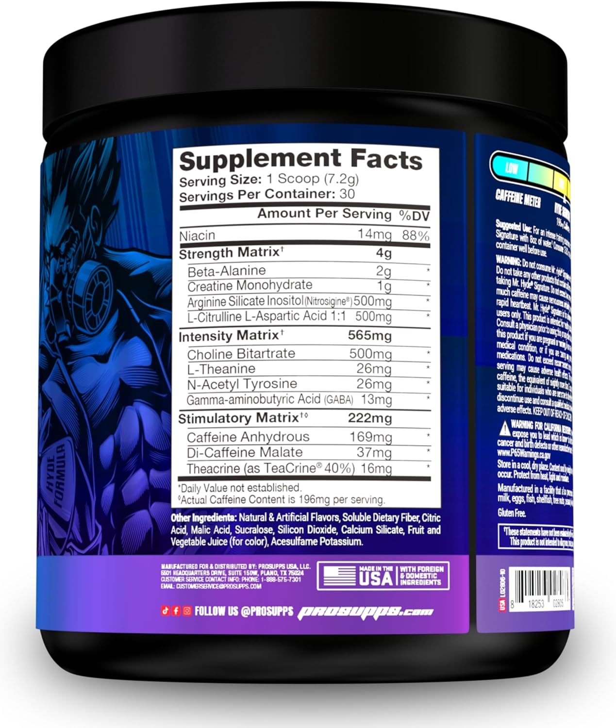 Bundle: PROSUPPS L-Carnitine 3000 Liquid Shots (Dragon Fruit) + Mr. Hyde Pre-Workout Energy Powder (Blue Razz)