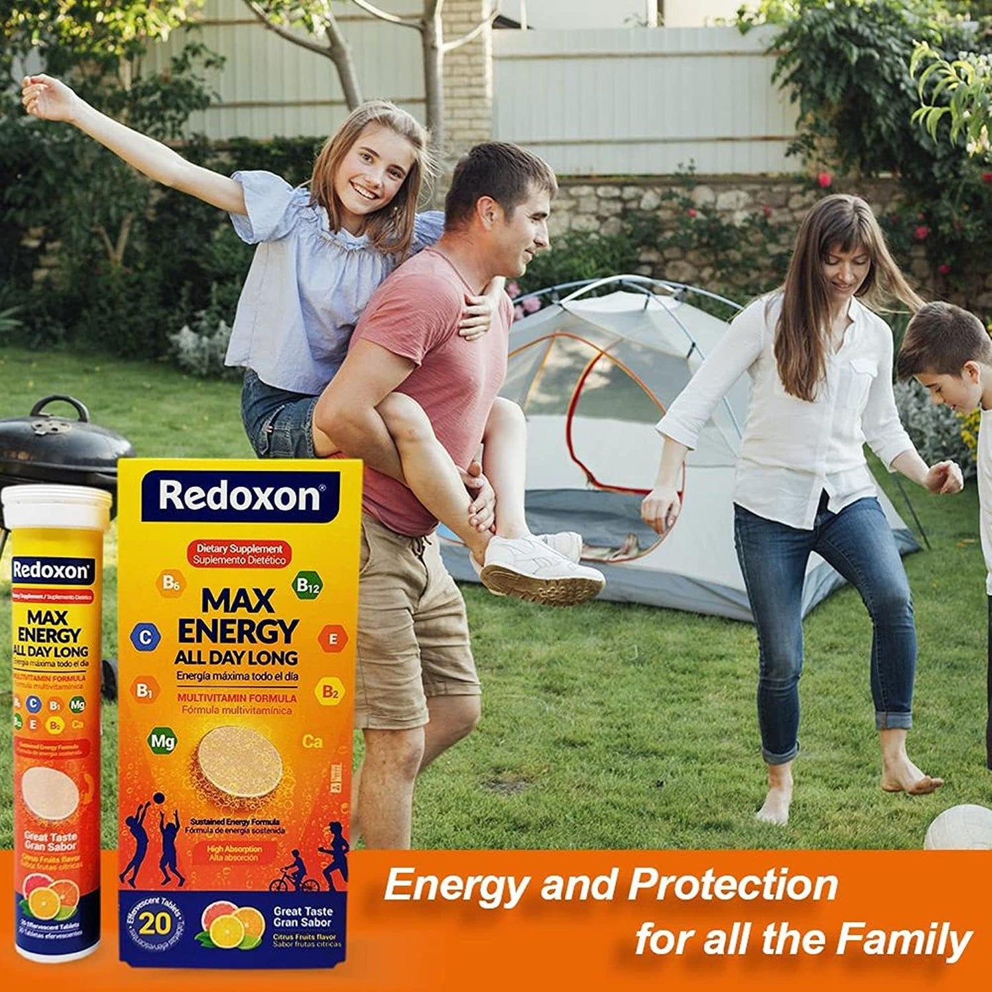 Bundle: Redoxon Max Energy Citrus & Orange Effervescent Immune Support Tablets with Vitamin C and Zinc
