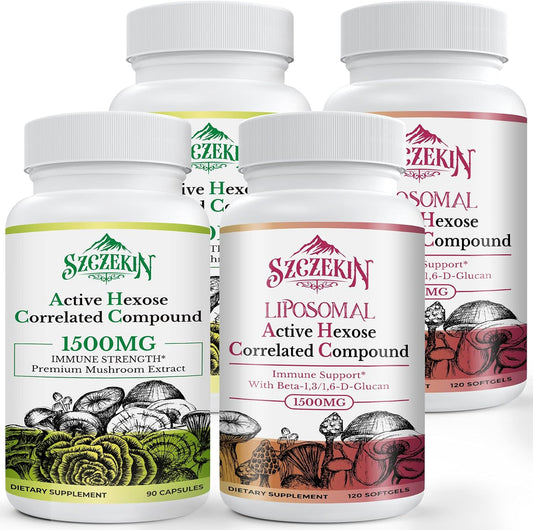 Bundle: SZCZEKIN Active Hexose Correlated Compound 1500 mg Capsules + Liposomal Supplement 240 SoftGels