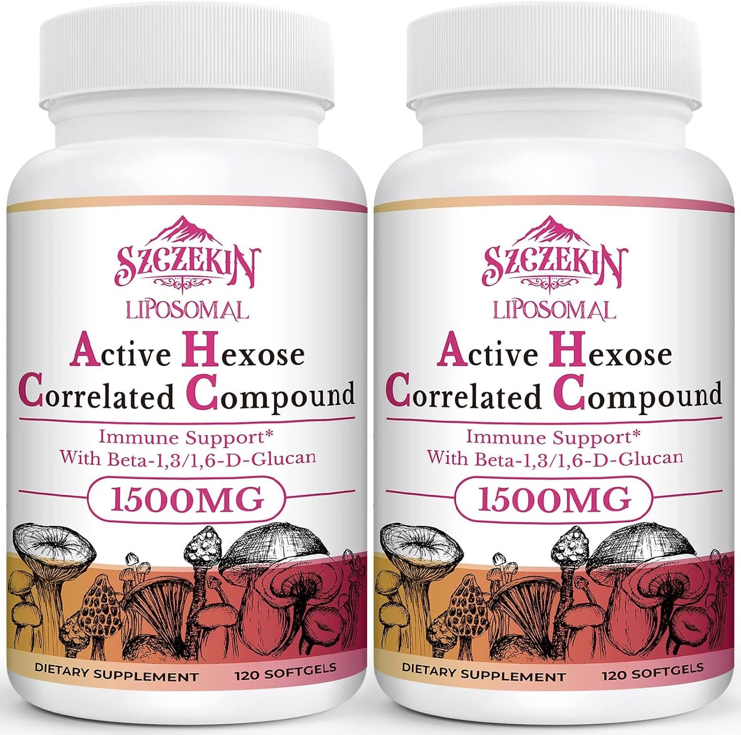 Bundle: SZCZEKIN Active Hexose Correlated Compound 1500 mg Capsules + Liposomal Supplement 240 SoftGels