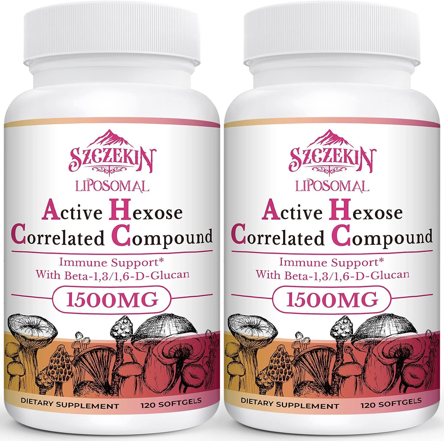 Bundle: SZCZEKIN Active Hexose Correlated Compound 1500 mg Capsules + Liposomal Supplement 240 SoftGels