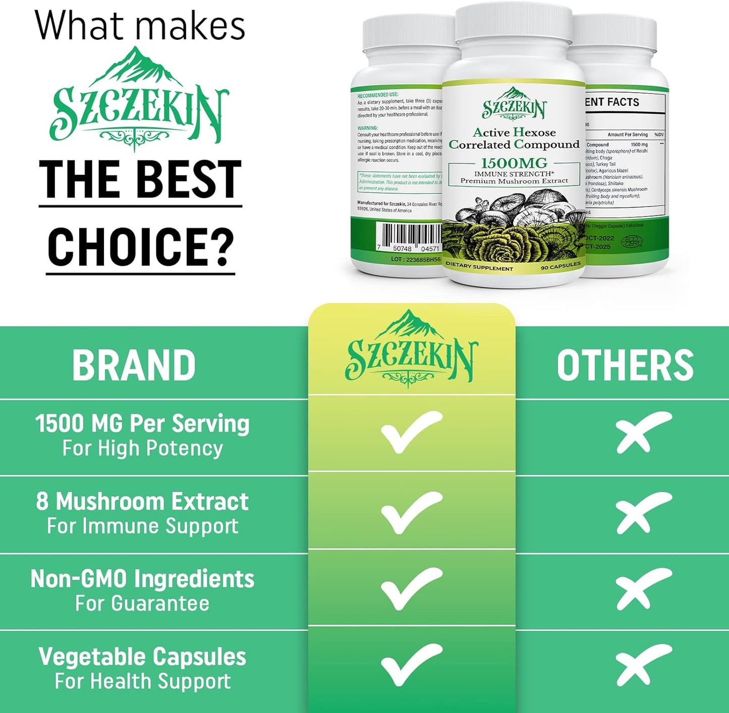 Bundle: SZCZEKIN Active Hexose Correlated Compound 1500 mg Capsules + Liposomal Supplement 240 SoftGels