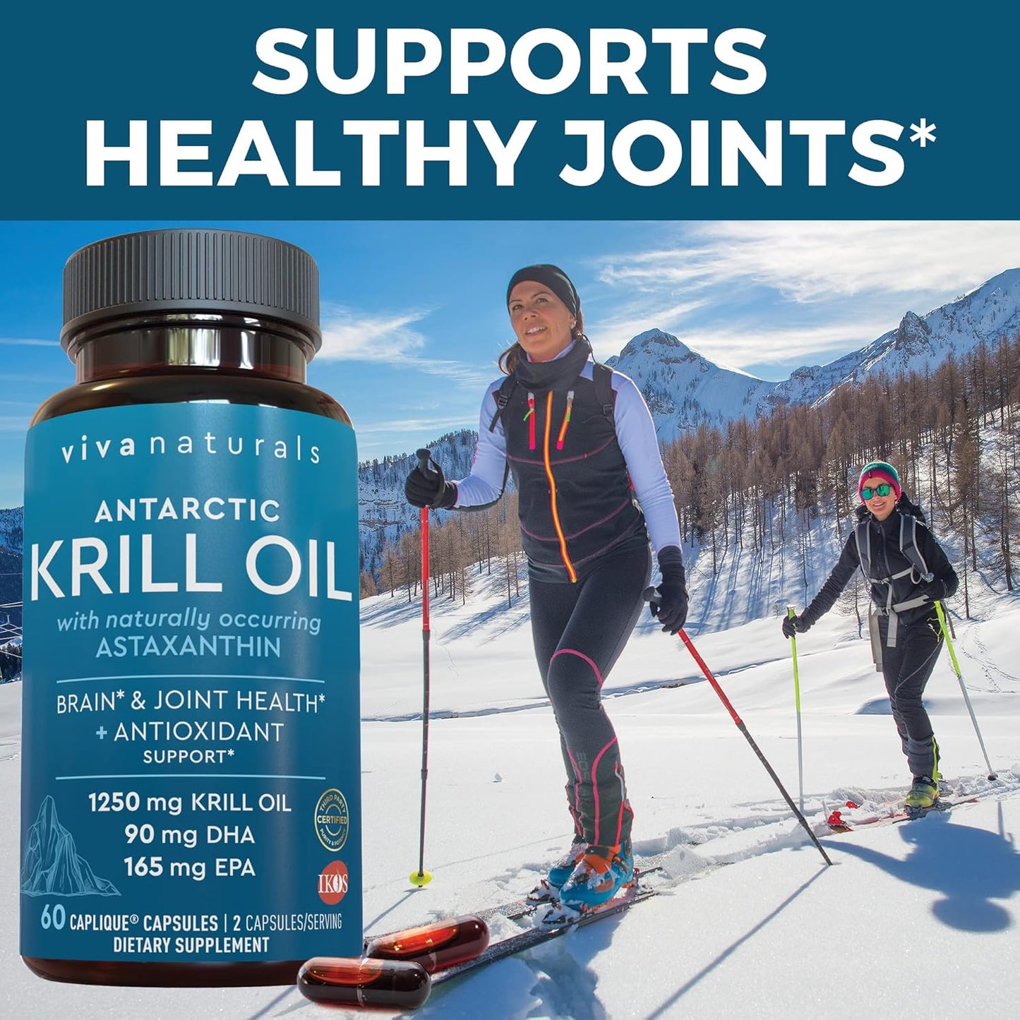 Bundle: Viva Naturals Antarctic Krill Oil & Triple-Strength Omega 3 Fish Oil - 1250 mg Krill Oil & 2200 mg Fish Oil Per Serving - EPA and DHA Omega 3