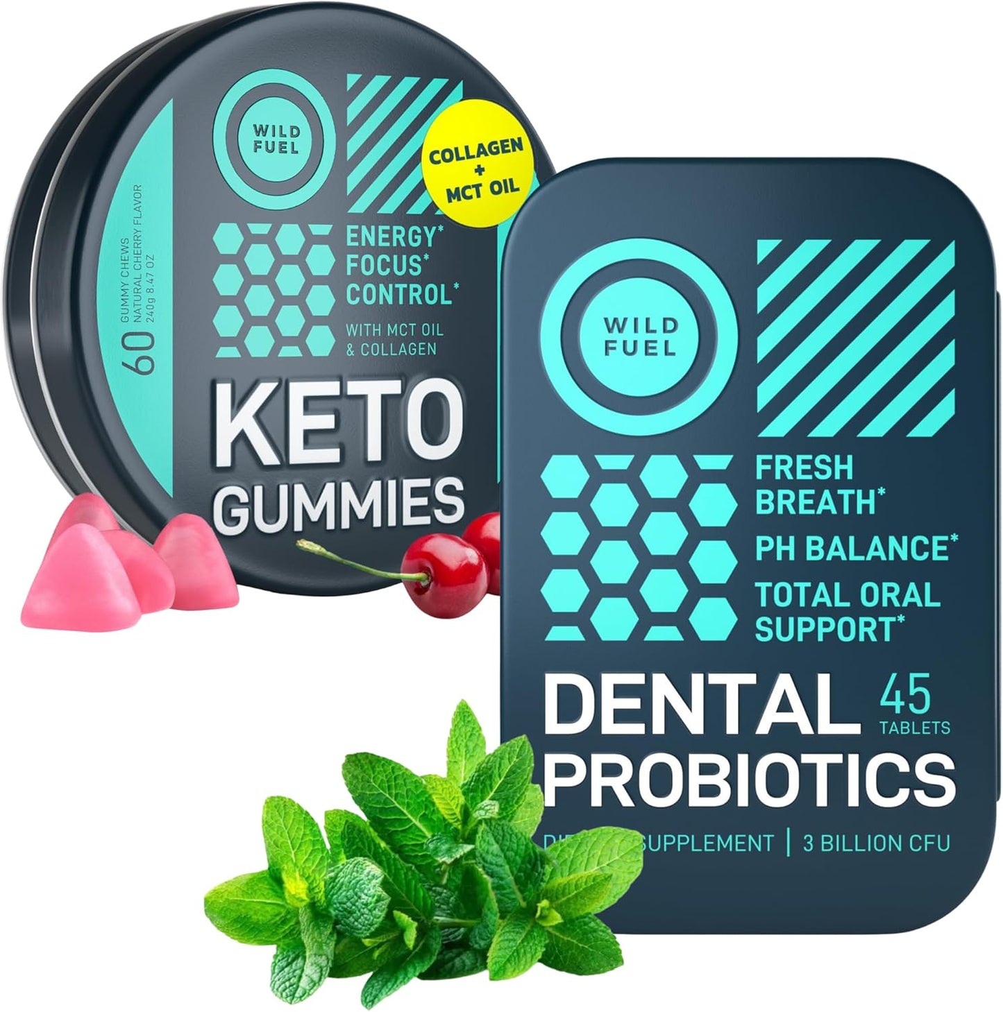 Bundle: WILD FUEL Dental Probiotics with Keto Candy MCT Gummies - Oral Health and Gut Support