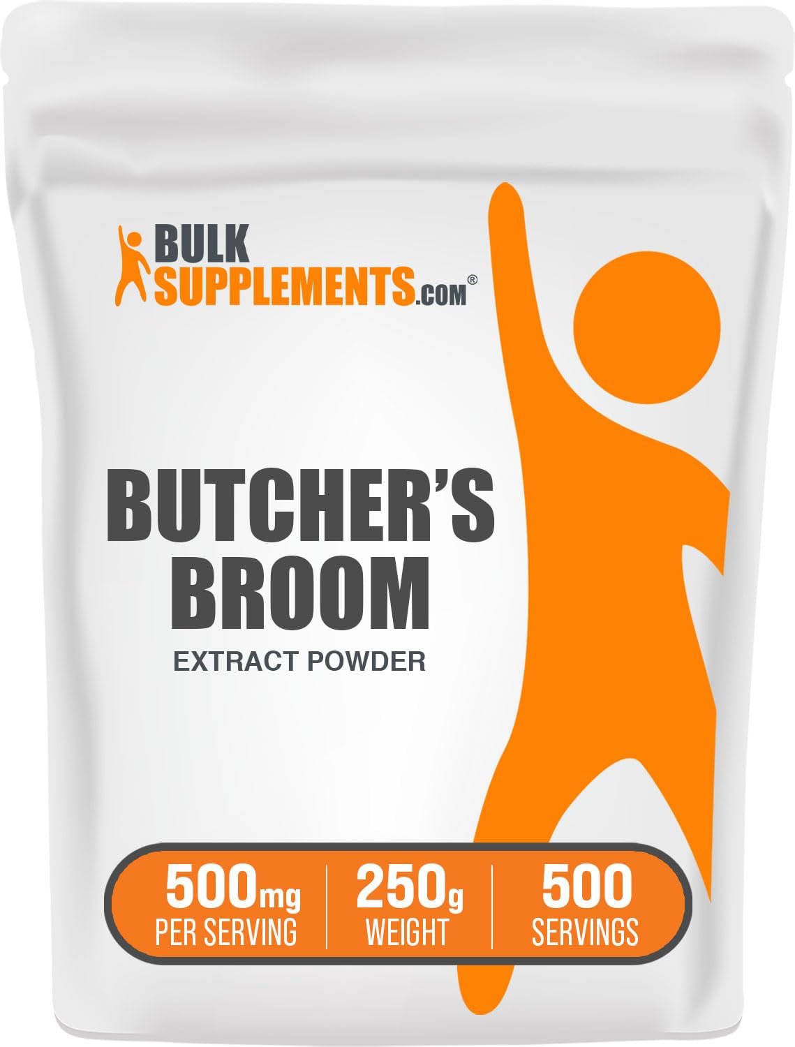 Butcher's Broom Extract Powder - 500mg Herbal Supplement, Gluten Free - 250g (8.8 oz) Pack of 1