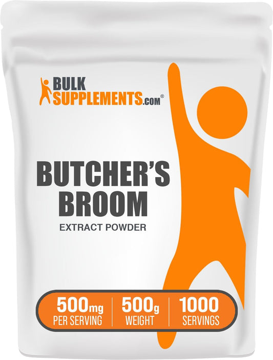 Butcher's Broom Extract Powder - Herbal Supplement, Gluten Free - 500mg per Serving - 500g (1.1 lbs) Pack