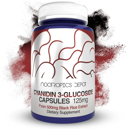 C3G Black Rice Extract Capsules | 125mg | 180 Count | Oryza Sativa Supplement for Metabolic, Vision, & Cognitive Support - BoostGo Australia