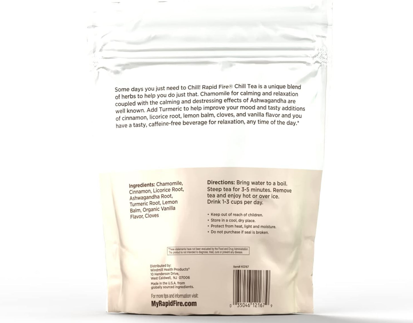 Caffeine-Free Stress Relief Tea with Ashwagandha, Chamomile, and Turmeric - 14 Tea Bags