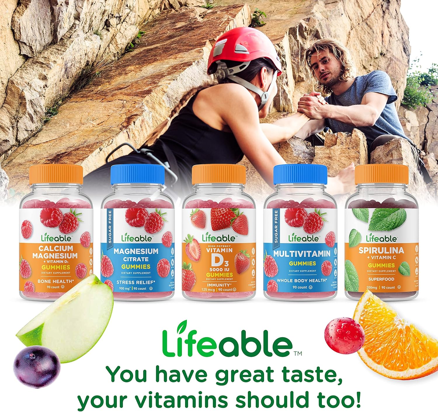 Calcium and Vitamin D Gummies Bundle with Magnesium - Delicious Supplement, Gluten and GMO Free Chewables