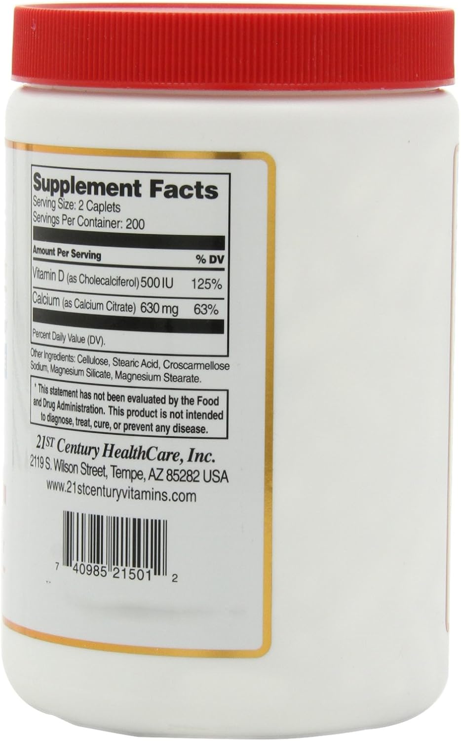 Calcium Citrate + Vitamin D Capsules for 21st Century Nutrition