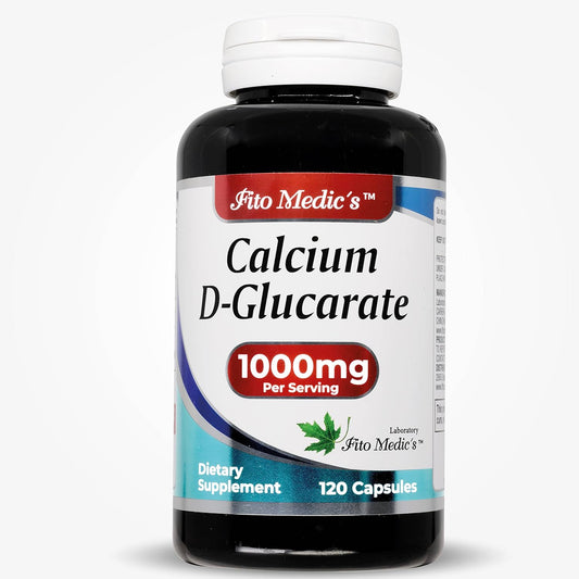 Calcium D-Glucarate 1000mg - 120 Capsules for Menopause Support and Liver Detox - High Absorption Calcium Supplement from FITO MEDIC'S Lab