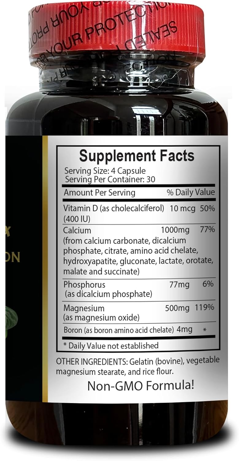 Calcium Magnesium Complex Supplement for Immune and Dental Health - 120 Capsules