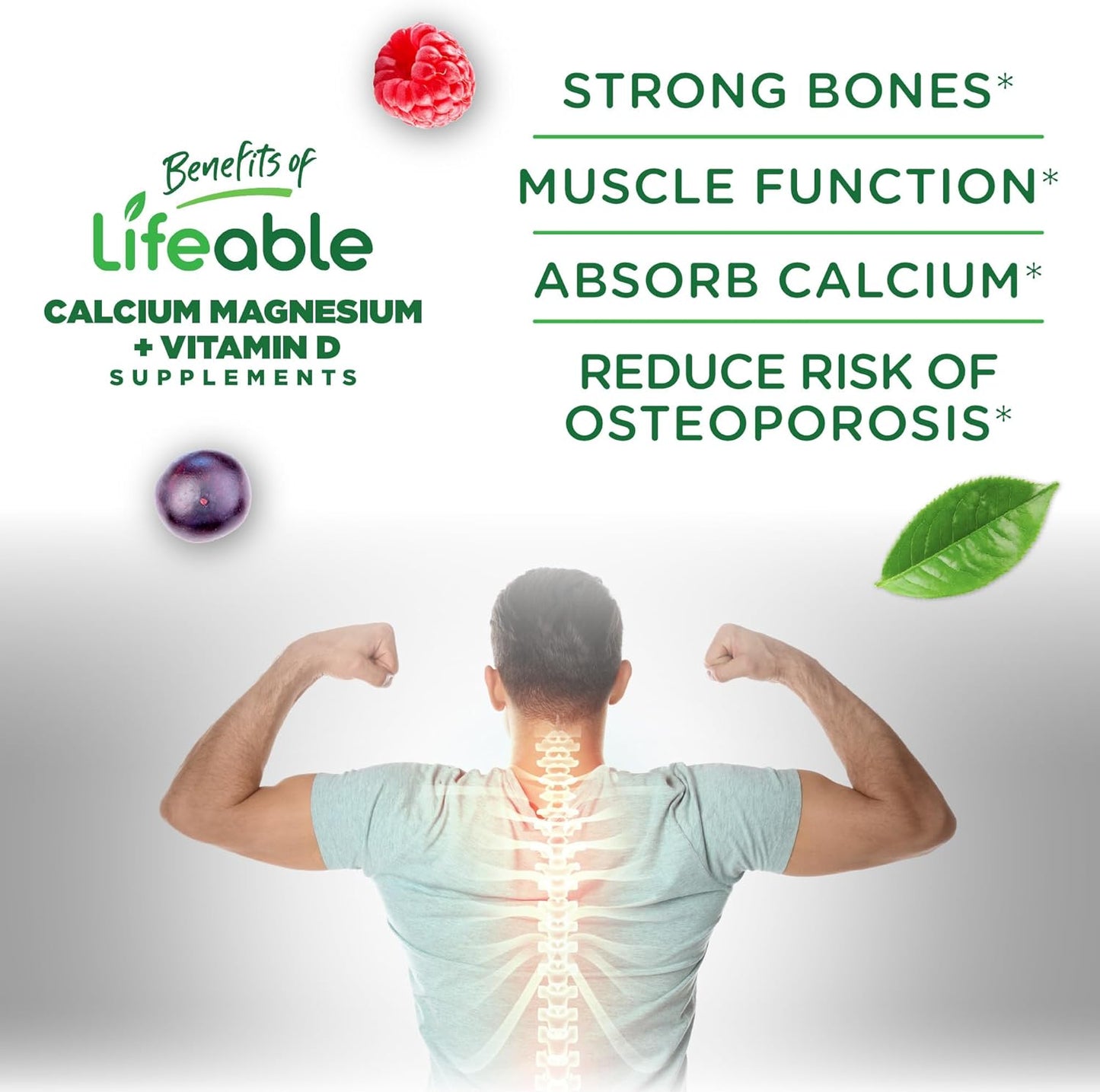 Calcium Magnesium Zinc D3 Gummies for Adults | Delicious Supplement for Tooth & Bone Health | 90 Gummies