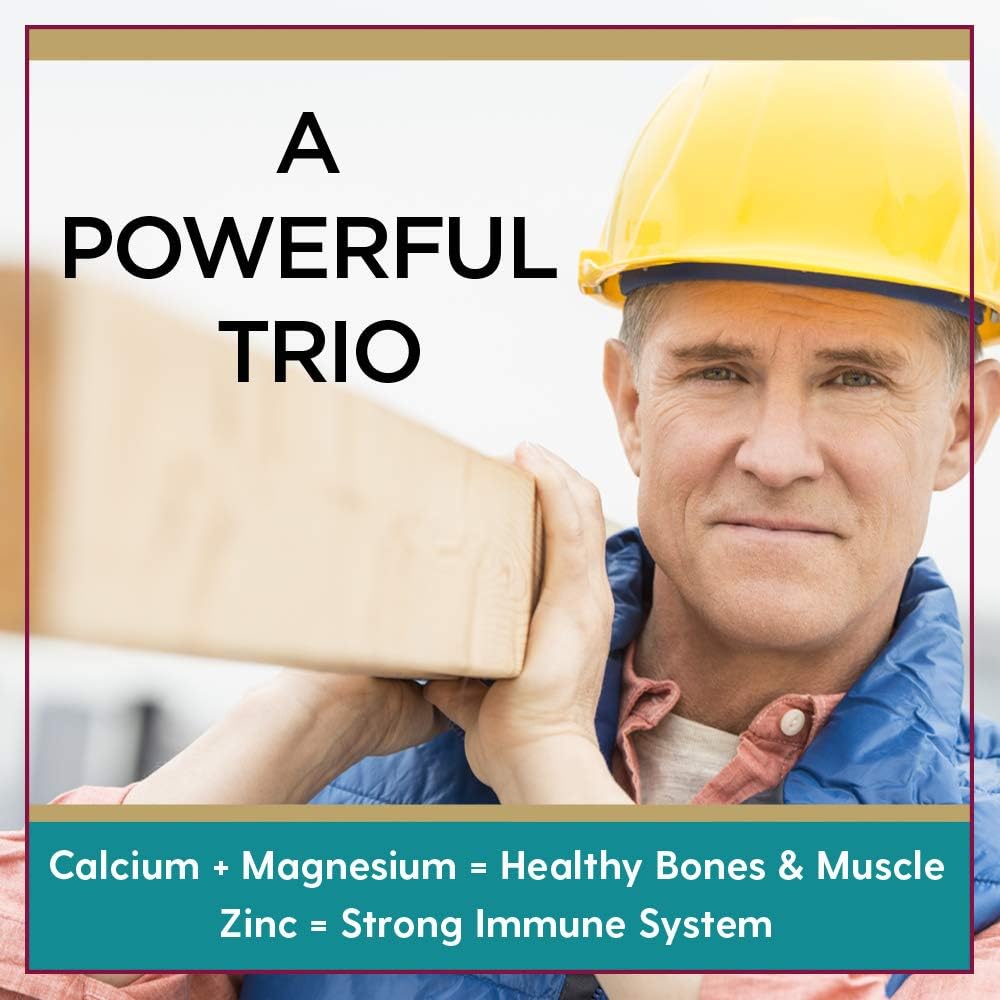 Calcium Magnesium Zinc with Vitamin D Softgel Capsules | Bone, Muscle & Immunity Support | Easy Absorption | 90 Capsules, 30 Servings