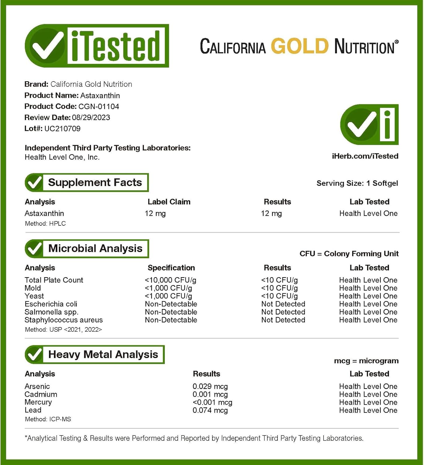 California Gold Nutrition Astaxanthin 12mg - 120 Veggie Softgels, Icelandic AstaLif Pure Biologically Active Carotenoid
