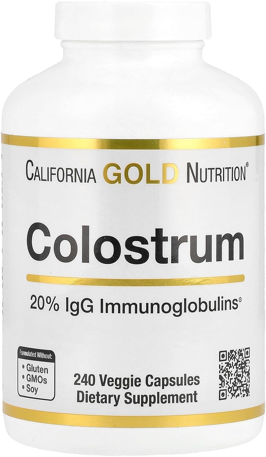 California Gold Nutrition Colostrum Capsules - Immune Boosting Bovine Pre-Milk Supplement - 240 Veggie Capsules, Non-GMO & Gluten Free