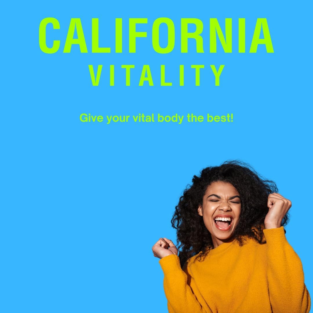 California Vitality Collagen Gummy 200mg+ with Vitamin C, E, Biotin, and Zinc - Overall Support - Gluten-Free, Non-GMO, Dairy-Free - 60 Gummies - Made in USA - 1 Month Supply