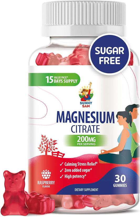Calm Magnesium Citrate Gummies - 200mg for Kids & Adults - Mood & Muscle Support Chewables