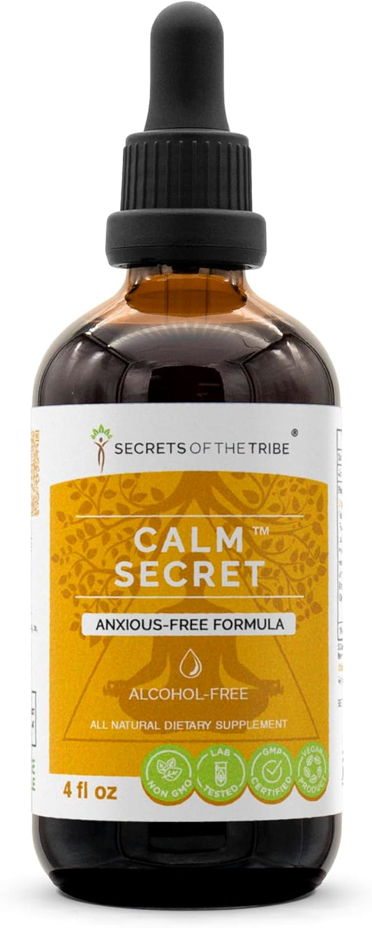 Calm Secret Herbal Supplement Blend Drops - Anxiety-Free Formula (4 fl oz)